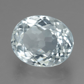 Aguamarina blanco natural de 2,88 ct, corte óvalo, VVS-VS