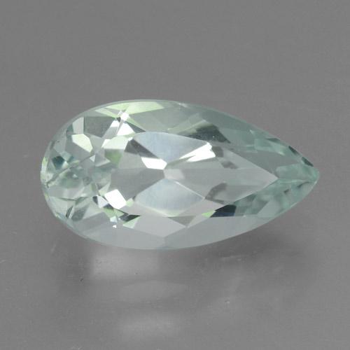 Aguamarina blanco natural de 2,75 ct, en forma de pera, VVS