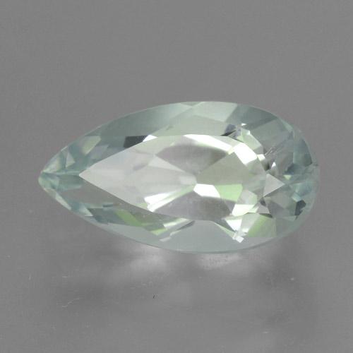 Aguamarina blanco natural de 2,75 ct, en forma de pera, VVS
