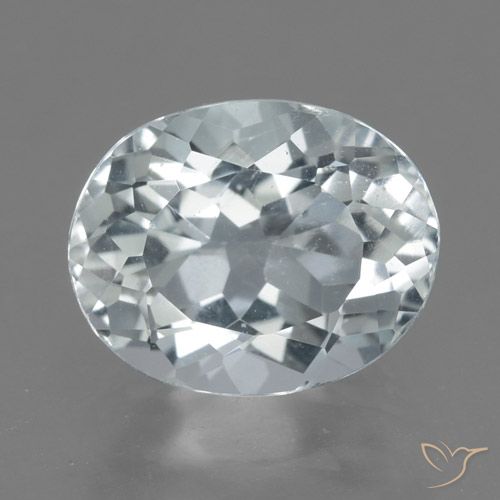 Aguamarina blanco natural de 2,53 ct, corte óvalo, VVS-VS