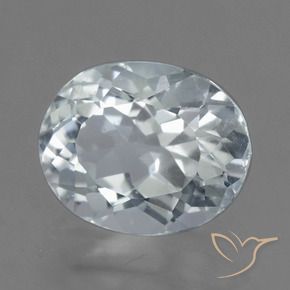 Aguamarina blanco natural de 2,53 ct, corte óvalo, VVS-VS
