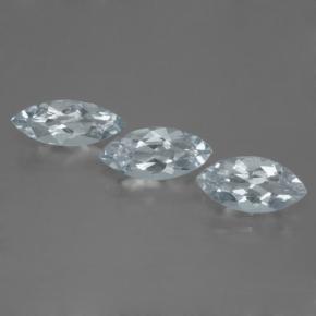 Gemas de aguamarina azul natural de 2,89 ct, marquesa, VVS-VS