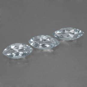 Gemas de aguamarina azul natural de 2,89 ct, marquesa, VVS-VS
