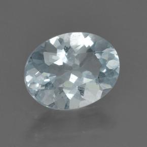 Aguamarina azul natural de 0,85 ct, corte óvalo, VS