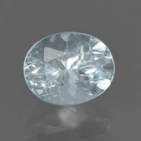 Aguamarina blanco natural de 0,90 ct, corte óvalo, VS
