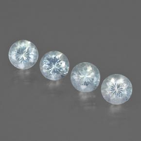 Gemas de Aguamarina Azul celeste claro natural de 2.26 ct, Corte Redondo, VS