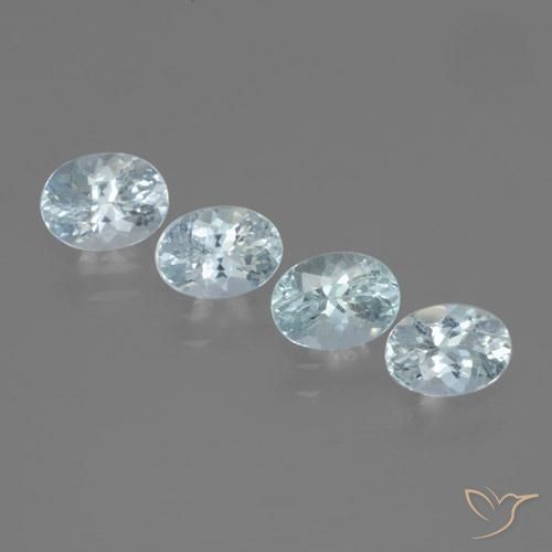 Gemas de Aguamarina Azul verdoso claro natural de 2.40 ct, Corte Óvalo, VS