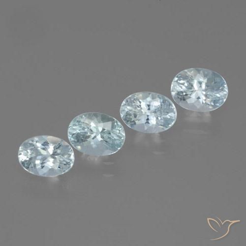 Gemas de Aguamarina Azul verdoso claro natural de 2.40 ct, Corte Óvalo, VS