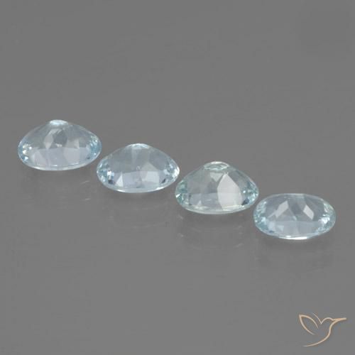 Gemas de Aguamarina Azul verdoso claro natural de 2.40 ct, Corte Óvalo, VS