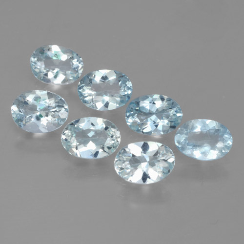 Gemas de aguamarina azul claro natural de 3,28 ct, corte óvalo, VS