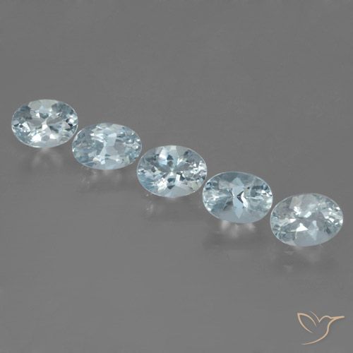 Gemas de Aguamarina Azul claro natural de 3.14 ct, Corte Óvalo, VS