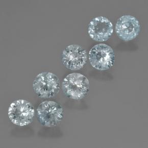 Gemas de aguamarina azul natural de 3,18 ct, corte redondo, VS