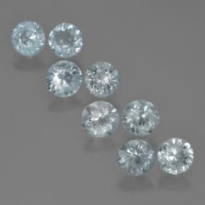 Gemas de aguamarina azul natural de 3,18 ct, corte redondo, VS