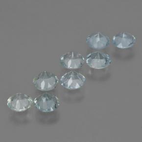 Gemas de aguamarina azul natural de 3,18 ct, corte redondo, VS