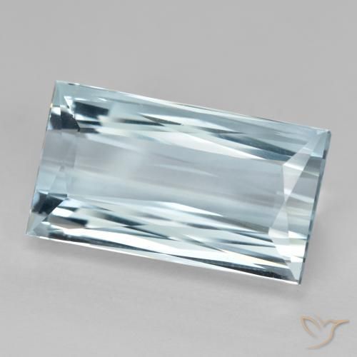 10.58ct Natural Azul claro Aguamarina, Corte Baguette, VVS