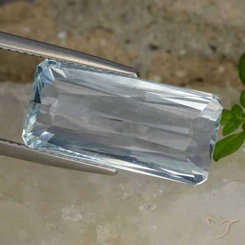 10.63ct Natural Azul claro Aguamarina, corte esmeralda, VVS