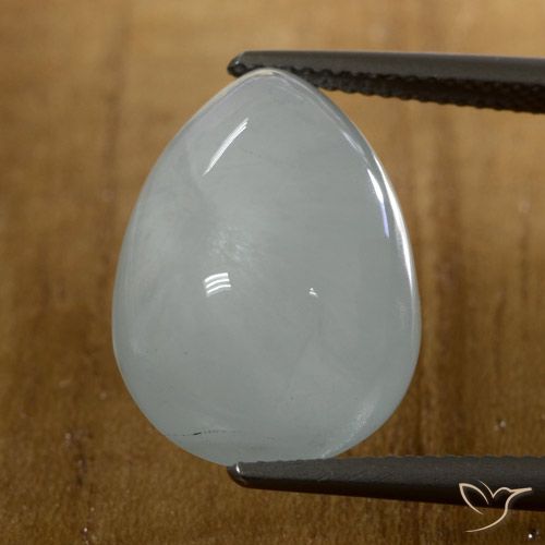 15.88ct Natural Blanco azulado Aguamarina, En forma de pera, Translúcido