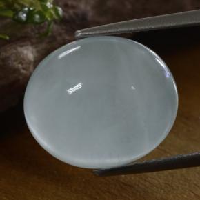 Aguamarina Blanco azulado natural de 8.61 ct, Corte Óvalo, Translúcido