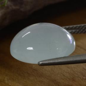 Aguamarina Blanco azulado natural de 8.61 ct, Corte Óvalo, Translúcido