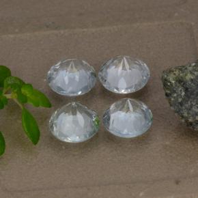Gemas de aguamarina blanco natural de 3,12 ct, corte redondo, VS