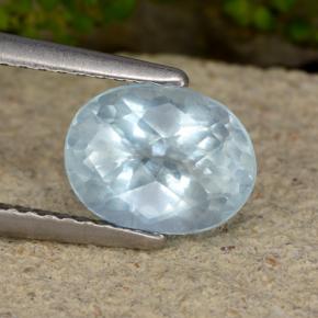 Aguamarina azul natural de 1,52 ct, corte óvalo, VS-SI