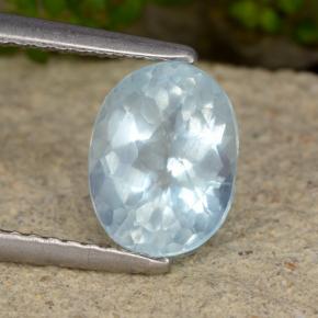 Aguamarina azul natural de 1,52 ct, corte óvalo, VS-SI