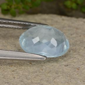 Aguamarina azul natural de 1,52 ct, corte óvalo, VS-SI