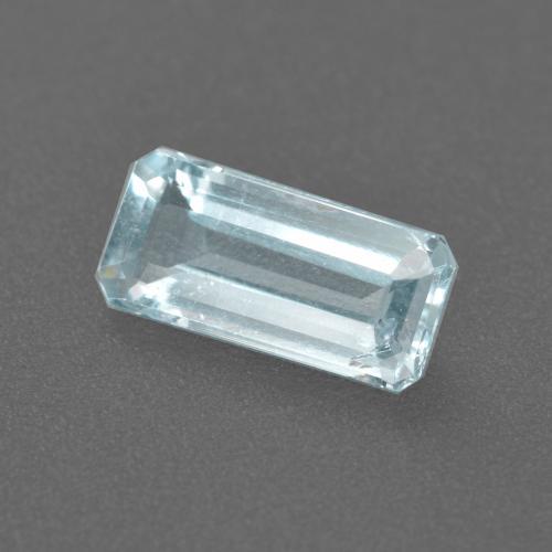Aguamarina azul natural de 1,11 ct, corte esmeralda, VS-SI