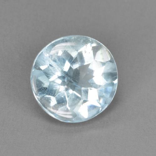 Aguamarina Celeste natural de 1.46 ct, Corte Redondo, VS-SI
