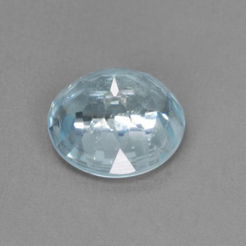 Aguamarina Celeste natural de 1.46 ct, Corte Redondo, VS-SI