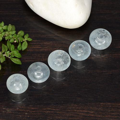 Gemas de Aguamarina Azul muy claro natural de 6.21 ct, Forma elegante, Translúcido