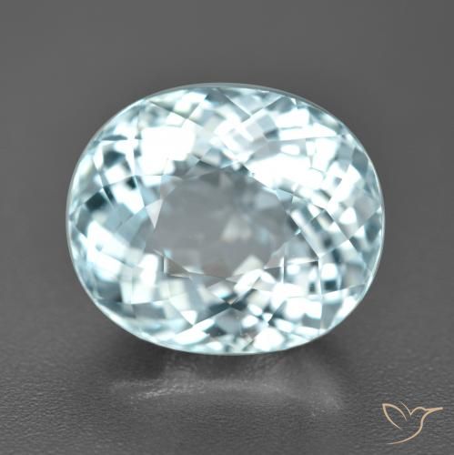 6.52ct Natural Azul claro Aguamarina, Ovalada, VVS