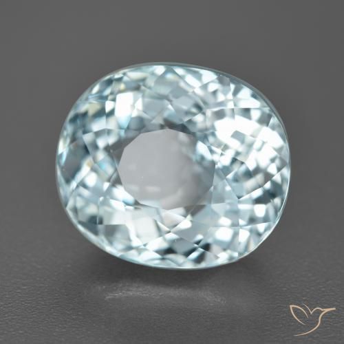 Aguamarina Azul claro natural de 6.52 ct, Ovalada, VVS
