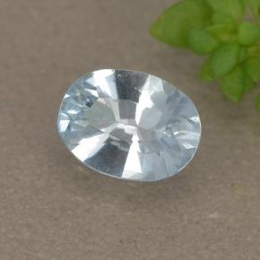 Aguamarina azul natural de 0,38 ct, corte óvalo, VS-SI