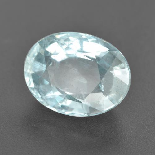 Aguamarina azul natural de 7,07 ct, corte óvalo, VS-SI