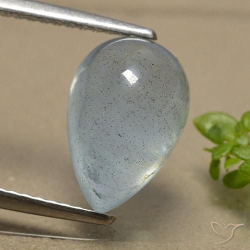 Aguamarina Verde-azul claro natural de 3.39 ct, En forma de pera, Translúcido