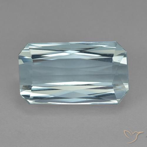 Aguamarina azul natural de 9,70 ct, corte esmeralda, VVS