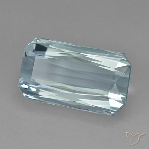 Aguamarina azul natural de 9,70 ct, corte esmeralda, VVS