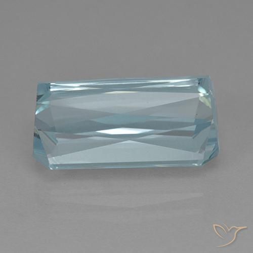 Aguamarina azul natural de 9,70 ct, corte esmeralda, VVS