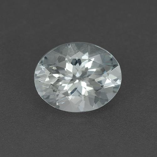 Aguamarina blanco natural de 2,06 ct, corte óvalo, VVS