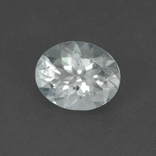 Aguamarina blanco natural de 2,06 ct, corte óvalo, VVS