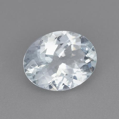 Aguamarina blanco natural de 1,92 ct, corte óvalo, VVS