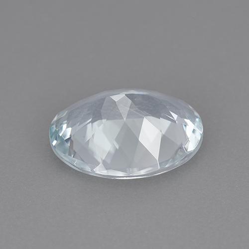 Aguamarina blanco natural de 1,92 ct, corte óvalo, VVS