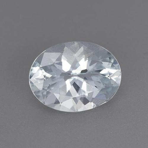 Aguamarina blanco natural de 1,33 ct, corte óvalo, VVS