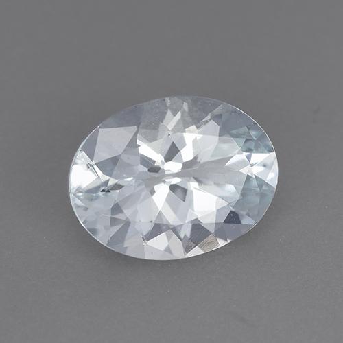 Aguamarina blanco natural de 1,33 ct, corte óvalo, VVS