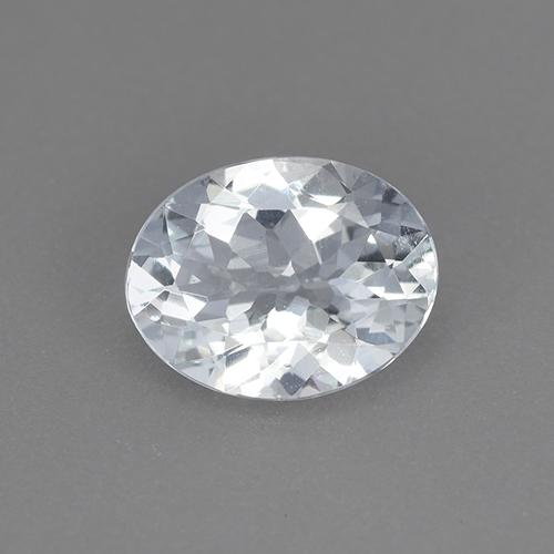 Aguamarina blanco natural de 1,39 ct, corte óvalo, VVS