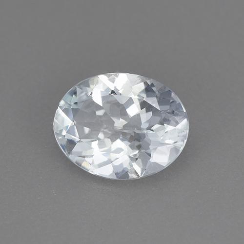 Aguamarina blanco natural de 1,39 ct, corte óvalo, VVS