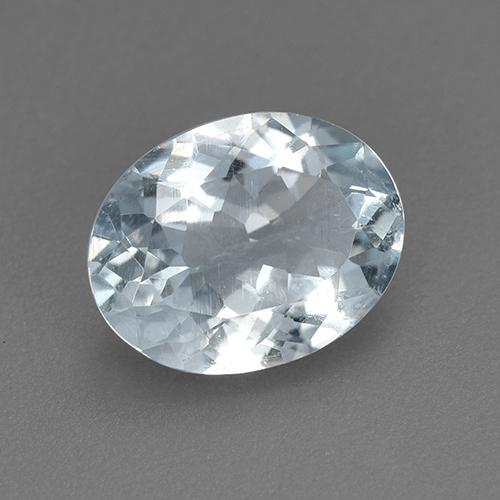 Aguamarina Blanco azulado natural de 1.46 ct, Corte Óvalo, VVS-VS