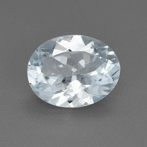Aguamarina Azul muy claro natural de 1.54 ct, Corte Óvalo, VVS