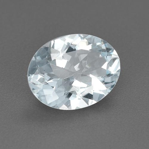 Aguamarina Azul muy claro natural de 1.54 ct, Corte Óvalo, VVS